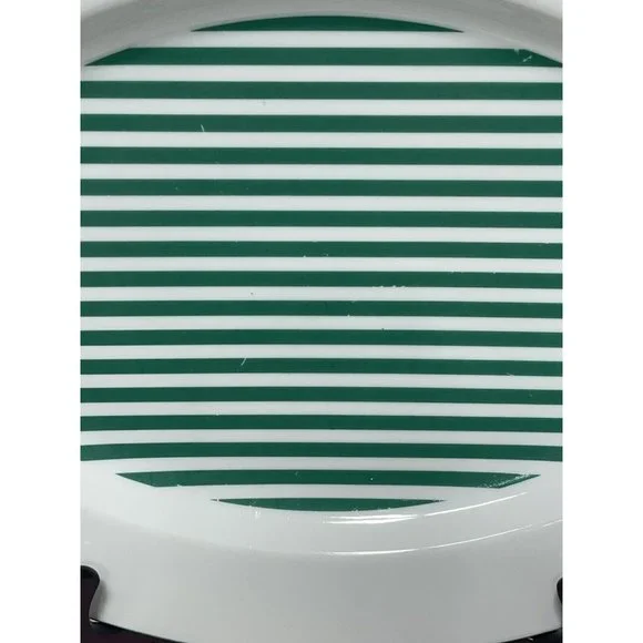 Rauschert Culinary Editions Porcelain Service Platter 14 Inch Green White Stripe